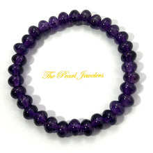 Load image into Gallery viewer, 8x6mm Amethyst Roundel Beads Stretchy Bracelet