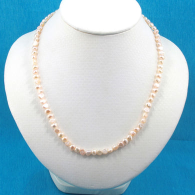 Pale Pink Baby Baroque Pearl Necklace – Adjustable with .925 Clasp