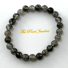 Load image into Gallery viewer, 7mm Black Rutilated Quartz Stretchy Bracelet