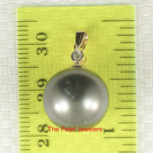Load image into Gallery viewer, Genuine Black Tahitian Pearl &amp; 14k Yellow Gold Diamond Accent Pendant
