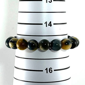 10mm Blue Tiger Eye Gemstone Stretch Bracelet