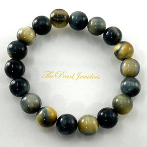 10mm Blue Tiger Eye Gemstone Stretch Bracelet