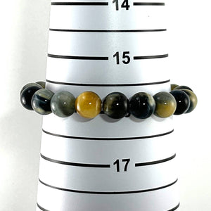 10mm Blue Tiger Eye Gemstone Stretch Bracelet
