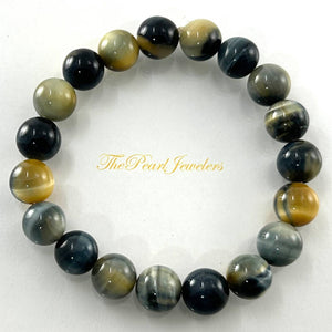 10mm Blue Tiger Eye Gemstone Stretch Bracelet