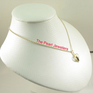 Genuine Marquise Sapphire Heart Pendant in 14k Yellow Gold