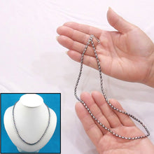 Load image into Gallery viewer, Mini Peacock-Gray Rice Pearl Necklace with Adjustable Silver Clasp