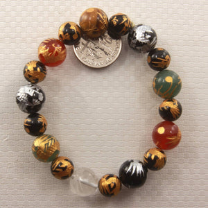 8–10mm Mix Gemstone Dragon Beads Bracelet