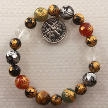 Load image into Gallery viewer, 8–10mm Mix Gemstone Dragon Beads Bracelet