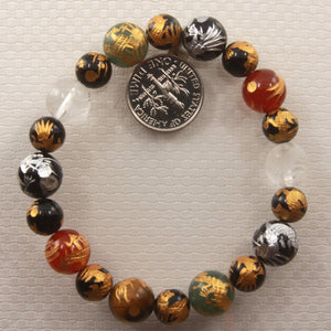 8–10mm Mix Gemstone Dragon Beads Bracelet