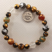 Load image into Gallery viewer, 8–10mm Mix Gemstone Dragon Beads Bracelet