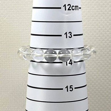 10mm Clear Crystal Quartz Gemstone Beads Stretchy Bracelet