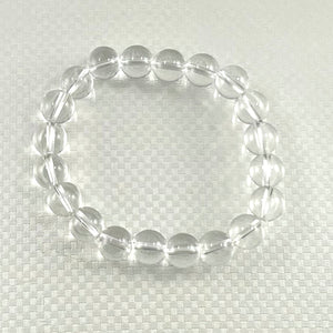 10mm Clear Crystal Quartz Gemstone Beads Stretchy Bracelet