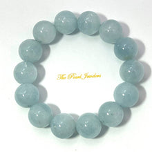 Load image into Gallery viewer, 14mm Aquamarine Beads Stretchy Bracelet – Elegant Version