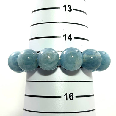 15mm Aquamarine Beads Stretchy Bracelet