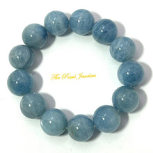 Load image into Gallery viewer, 15mm Aquamarine Beads Stretchy Bracelet