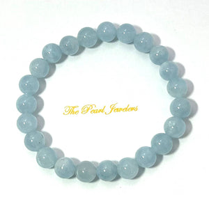 7mm Aquamarine Beads Stretchy Bracelet