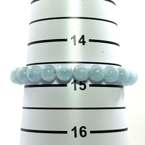 7mm Aquamarine Beads Stretchy Bracelet