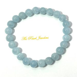 7mm Aquamarine Beads Stretchy Bracelet