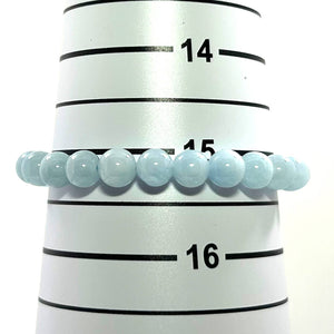 7mm Aquamarine Beads Stretchy Bracelet