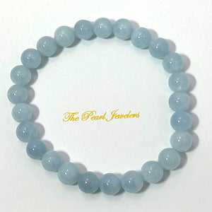 7mm Aquamarine Beads Stretchy Bracelet