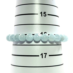 7mm Aquamarine Beads Stretchy Bracelet
