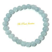 Load image into Gallery viewer, 7mm Aquamarine Beads Stretchy Bracelet
