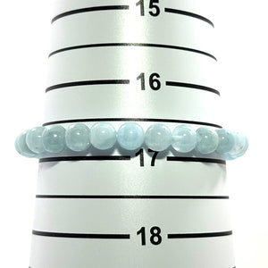7mm Aquamarine Beads Stretchy Bracelet