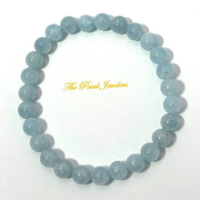 Load image into Gallery viewer, 7mm Aquamarine Beads Stretchy Bracelet