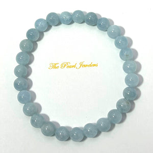 7mm Aquamarine Beads Stretchy Bracelet