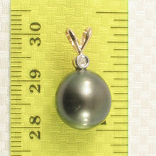 Load image into Gallery viewer, 14k Yellow Gold Black Tahitian Pearl &amp; Diamond Pendant