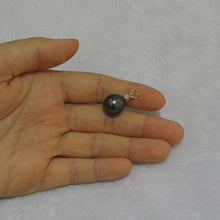 Load image into Gallery viewer, 14k Yellow Gold Black Tahitian Pearl &amp; Diamond Pendant