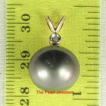 Load image into Gallery viewer, 14k Yellow Gold Black Tahitian Pearl &amp; Diamond Pendant