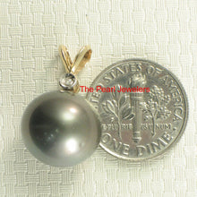 Load image into Gallery viewer, 14k Yellow Gold Black Tahitian Pearl &amp; Diamond Pendant
