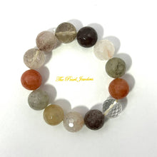 Load image into Gallery viewer, 14mm Faceted Multicolor Rutilated Quartz Bracelet