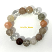 Load image into Gallery viewer, 14mm Faceted Multicolor Rutilated Quartz Bracelet