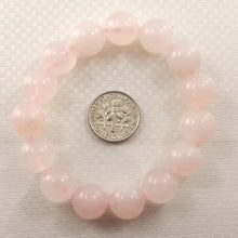 Load image into Gallery viewer, 12mm Rose Quartz Gemstone Beads Stretchy Bracelet