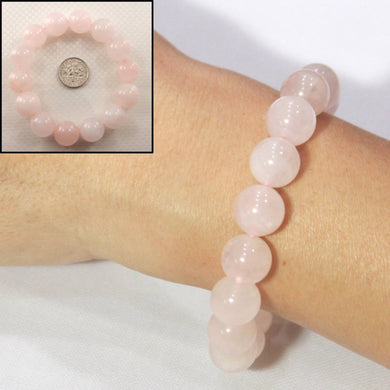 14mm Rose Quartz Gemstone Beads Stretchy Bracelet