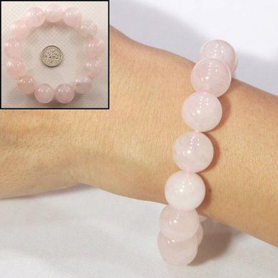 16mm Rose Quartz Gemstone Beads Stretchy Bracelet