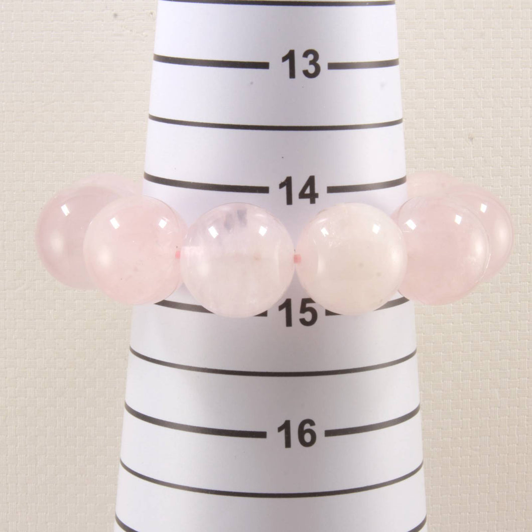 18mm Rose Quartz Gemstone Beads Stretchy Bracelet