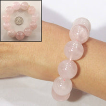 Load image into Gallery viewer, 18mm Rose Quartz Gemstone Beads Stretchy Bracelet