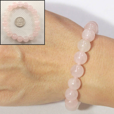 10mm Rose Quartz Gemstone Beads Stretchy Bracelet