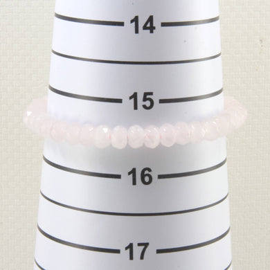 4x6mm Rose Quartz Roundel Faceted Beads Bracelet