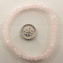 Load image into Gallery viewer, 4x6mm Rose Quartz Roundel Faceted Beads Bracelet
