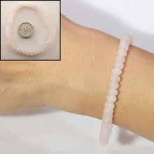Load image into Gallery viewer, 4x6mm Rose Quartz Roundel Faceted Beads Bracelet
