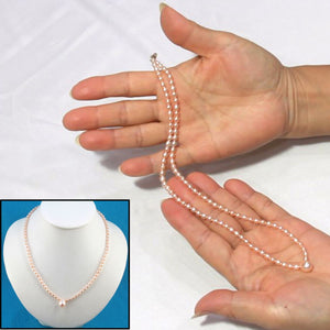 Natural Pink Rice Pearl Necklace with 14k Gold Clasp