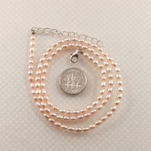 Load image into Gallery viewer, Natural Pink Freshwater Pearl Necklace with Silver Clasp