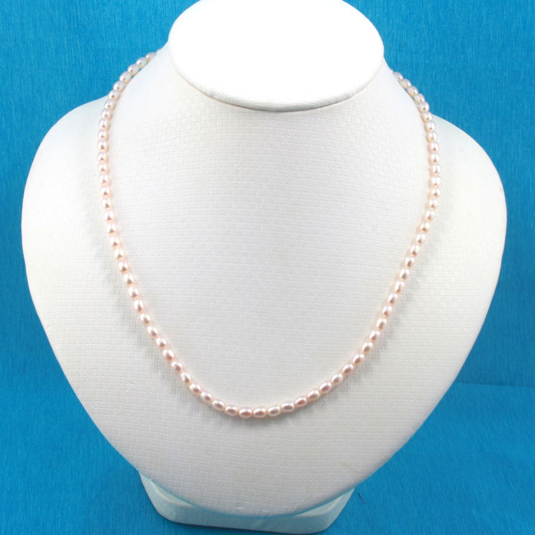 Natural Pink Freshwater Pearl Necklace with Silver Clasp