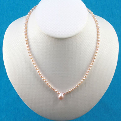 Genuine Pale Pink Freshwater Pearl Adjustable Necklace