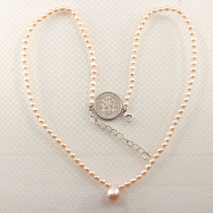 Genuine Pale Pink Freshwater Pearl Adjustable Necklace
