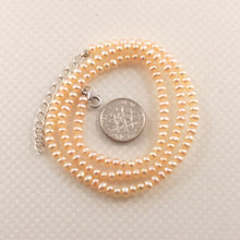 Load image into Gallery viewer, Pink Mini Pearl Adjustable Necklace – .925 Silver Clasp